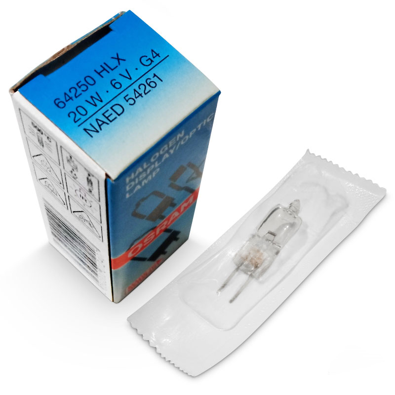 لامپ هالوژن 6 ولت 20 وات اسرام مدل 64250 پایه G4
